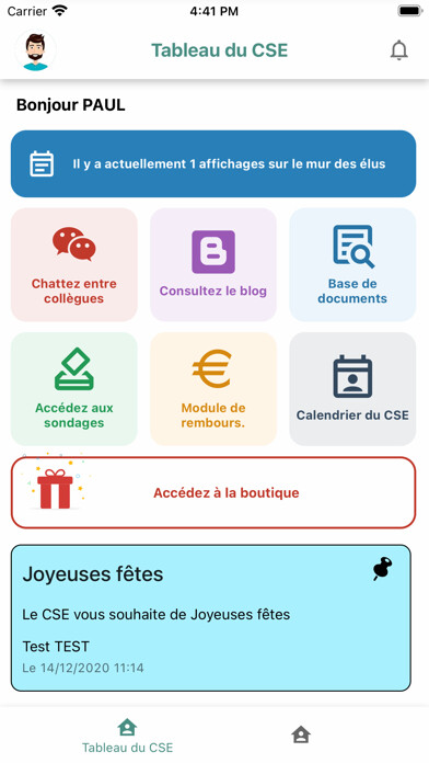 Emulate iPhone app Yeati - votre CSE en poche using MyAndroid