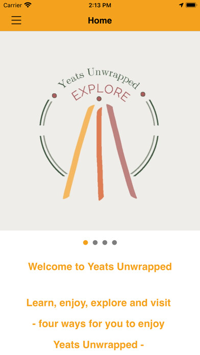 Emulate iPhone app Yeats Unwrapped in Sligo using MyAndroid