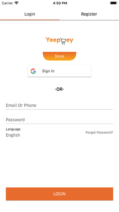 Emulate iPhone app Yeepeey Store using MyAndroid
