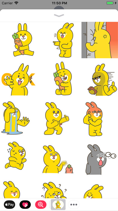 Emulate iPhone app Yellow Bunny Animated Stickers using MyAndroid