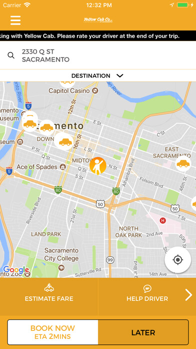 Emulate iPhone app Yellow Cab Co of Sacramento using MyAndroid Emulate iPhone app Yellow Cab Co of Sacramento using MyAndroid