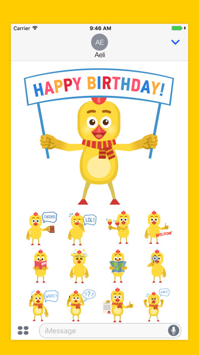 Emulate iPhone app Yellow Chicken Sticker using MyAndroid Emulate iPhone app Yellow Chicken Sticker using MyAndroid