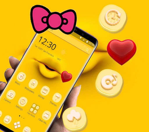 Run android online APK Yellow Mouse Red Heart Romantic Theme from MyAndroid or emulate Yellow Mouse Red Heart Romantic Theme using MyAndroid