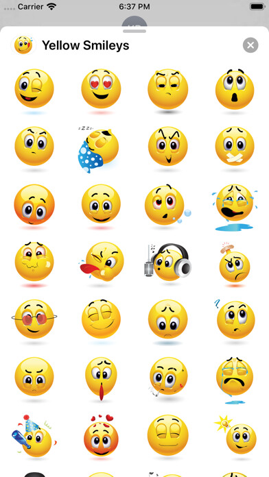 Emulate iPhone app Yellow Smiley Emoji Stickers using MyAndroid Emulate iPhone app Yellow Smiley Emoji Stickers using MyAndroid