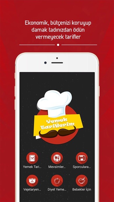 Emulate iPhone app Yemek Tariflerim using MyAndroid