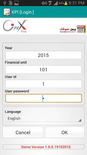 Emulate Android APK Yemensoft onyx KPI