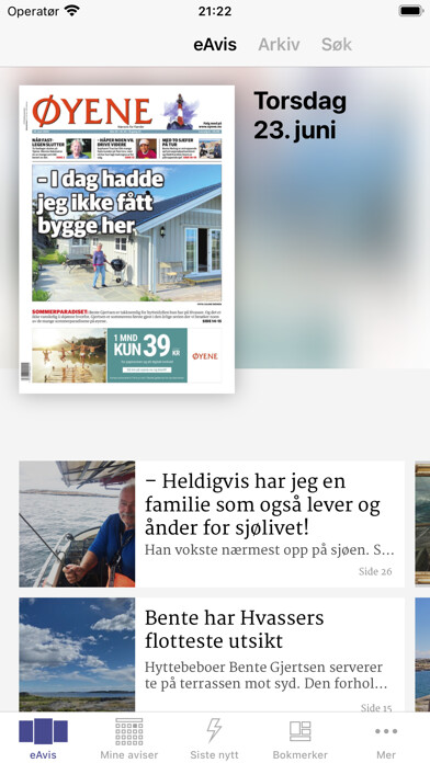 Emulate iPhone app Øyene eAvis using MyAndroid Emulate iPhone app Øyene eAvis using MyAndroid