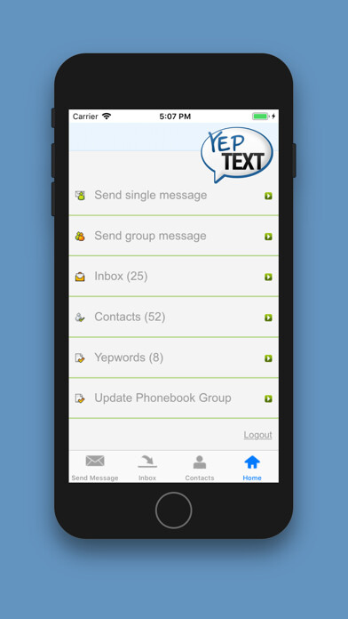 Emulate iPhone app YepText using MyAndroid