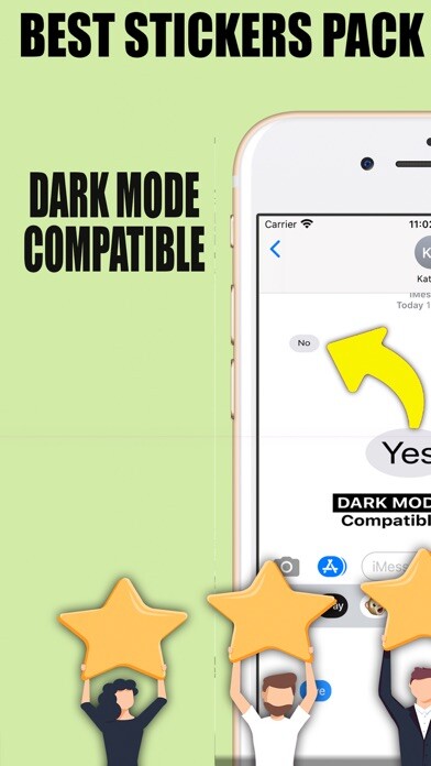 Emulate iPhone app YES NO Trending Stickers using MyAndroid