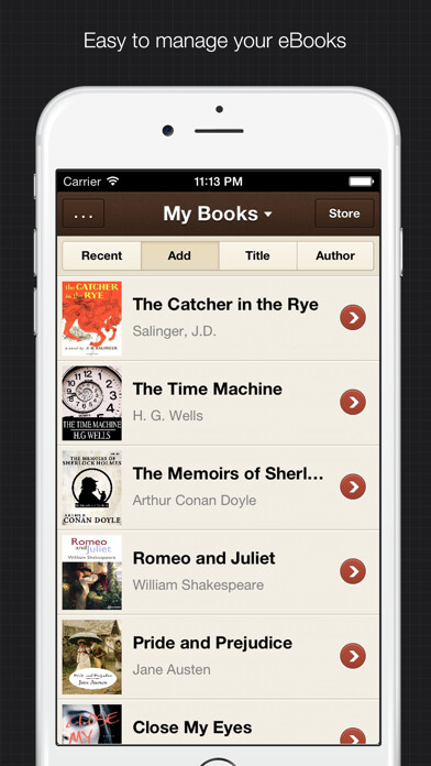 Emulate iPhone app YiBook - epub txt reader using MyAndroid