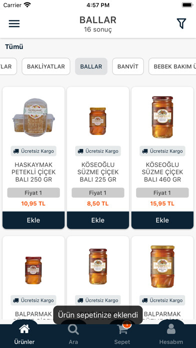 Emulate iPhone app Yıldırımlar Market using MyAndroid