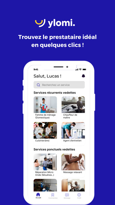 Emulate iPhone app Ylomi: Service à la personne using MyAndroid