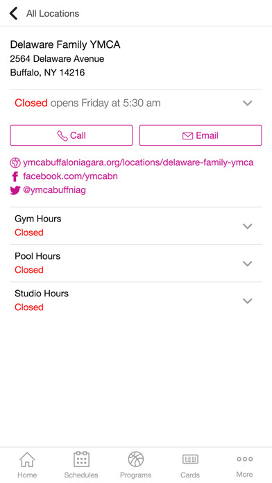 Emulate iPhone app YMCA Buffalo Niagara using MyAndroid