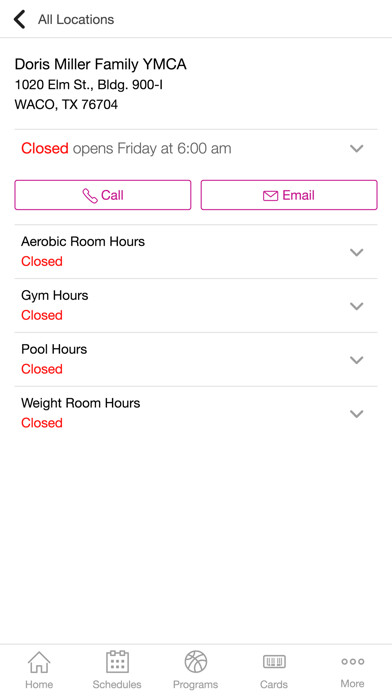 Emulate iPhone app YMCA of Central Texas using MyAndroid