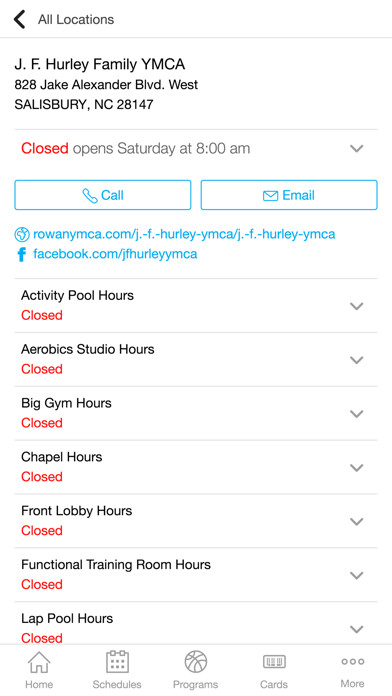 Emulate iPhone app YMCA of Rowan County using MyAndroid