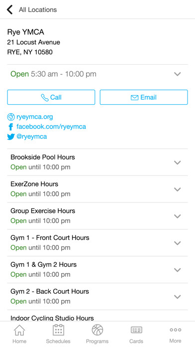 Emulate iPhone app YMCA of Rye New York using MyAndroid