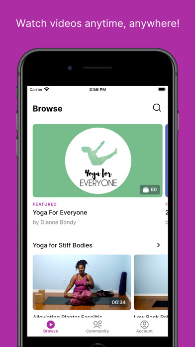 Emulate iPhone app Yoga for Everyone with Dianne using MyAndroid