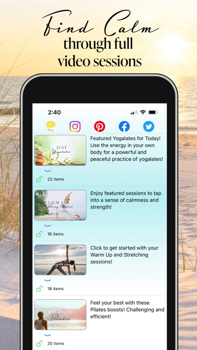 Emulate iPhone app Yoga-lates by Fittbe using MyAndroid