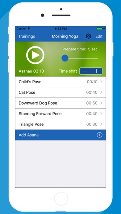 Emulate iPhone app Yoga Timer for interval yoga trainings using MyAndroid Emulate iPhone app Yoga Timer for interval yoga trainings using MyAndroid