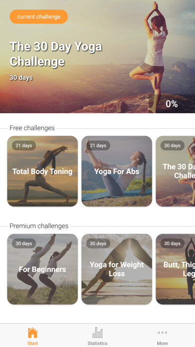 Emulate iPhone app Yoga Workout Challenge using MyAndroid