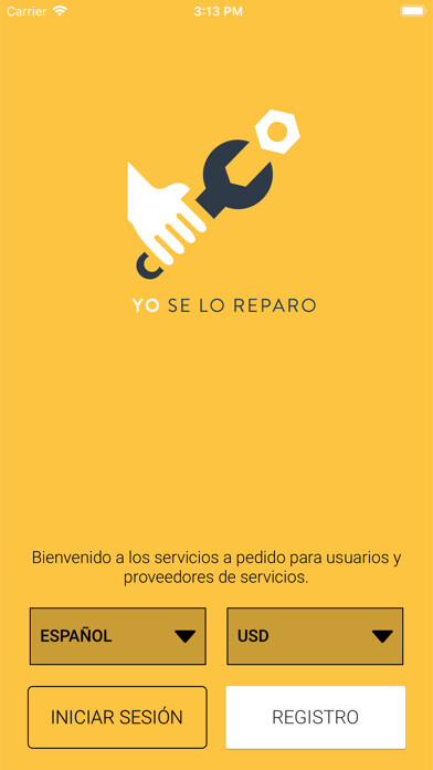 Emulate iPhone app Yo se lo reparo using MyAndroid