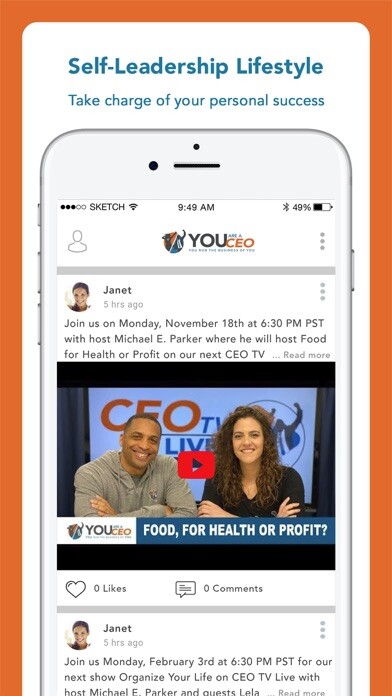 Emulate iPhone app You Are A CEO - Life Coaching using MyAndroid