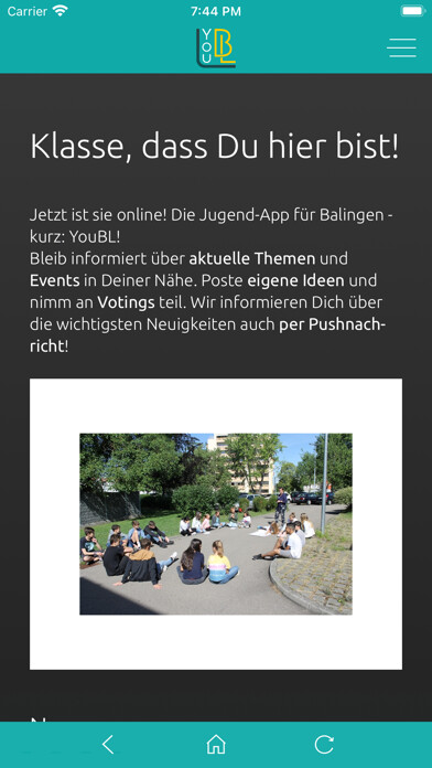 Emulate iPhone app YouBL Balingen using MyAndroid