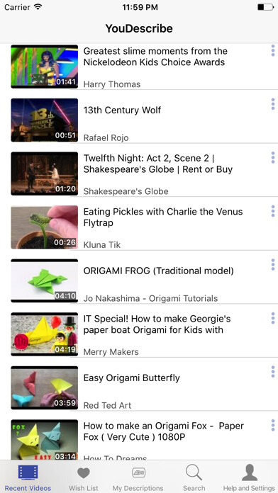 Emulate iPhone app YouDescribe using MyAndroid