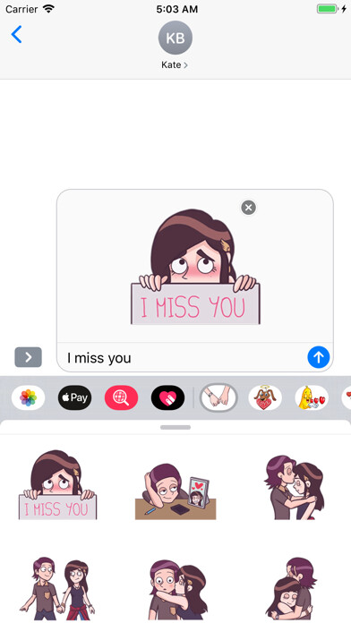Emulate iPhone app Young Couple Life Stickers using MyAndroid Emulate iPhone app Young Couple Life Stickers using MyAndroid