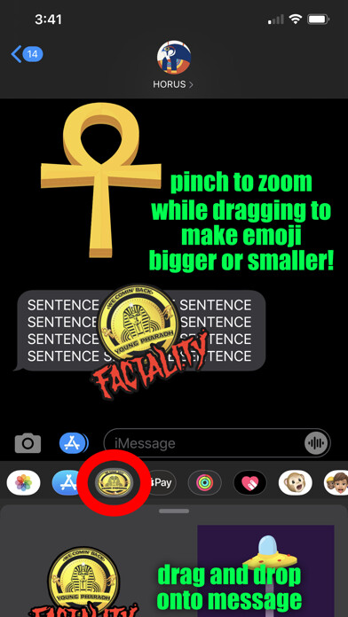 Emulate iPhone app Young Pharaoh Emoji Pack! using MyAndroid Emulate iPhone app Young Pharaoh Emoji Pack! using MyAndroid