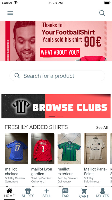 Emulate iPhone app Your Football Shirt using MyAndroid