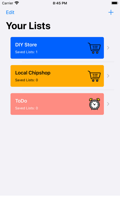 Emulate iPhone app Your Lists using MyAndroid