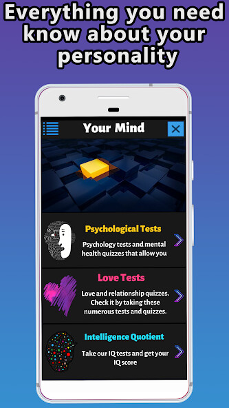 Run android online APK Your Mind - Personality Test and Intelligence from MyAndroid or emulate Your Mind - Personality Test and Intelligence using MyAndroid