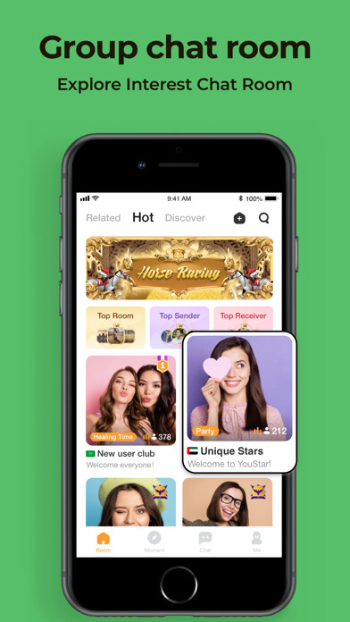 Emulate iPhone app YouStar - Group Chat Room using MyAndroid Emulate iPhone app YouStar - Group Chat Room using MyAndroid