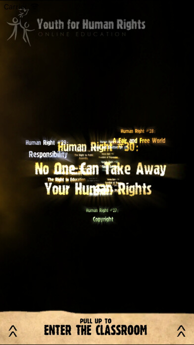 Emulate iPhone app Youth for Human Rights using MyAndroid