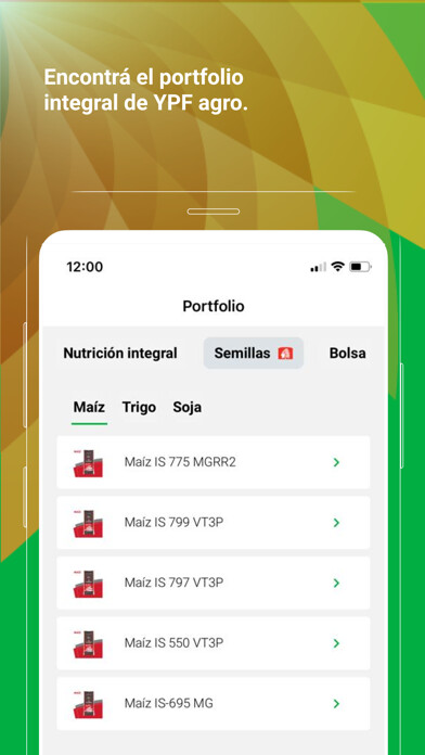 Emulate iPhone app YPF Agro Catálogo using MyAndroid