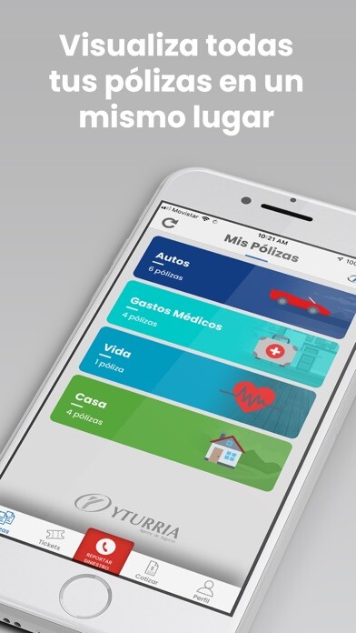 Emulate iPhone app YTURRIA Seguros using MyAndroid