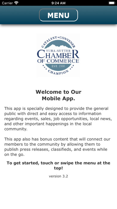 Emulate iPhone app Yuba Sutter Chamber Mobile App using MyAndroid