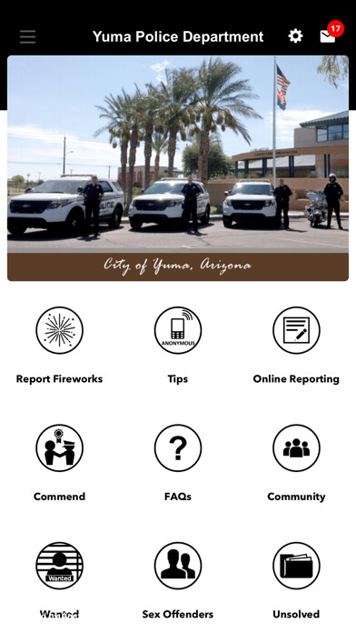 Emulate iPhone app Yuma Police Department using MyAndroid