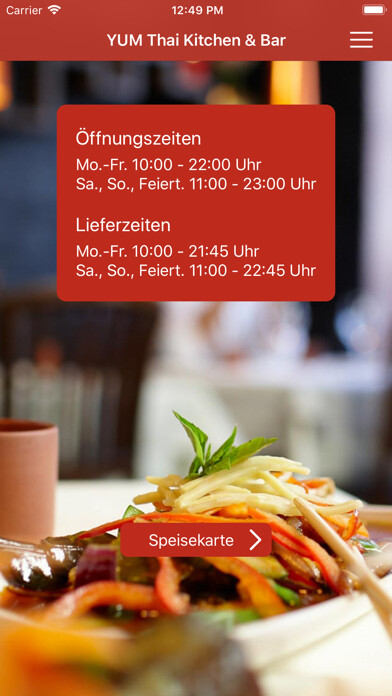 Emulate iPhone app YUM Thai Kitchen & Bar using MyAndroid Emulate iPhone app YUM Thai Kitchen & Bar using MyAndroid
