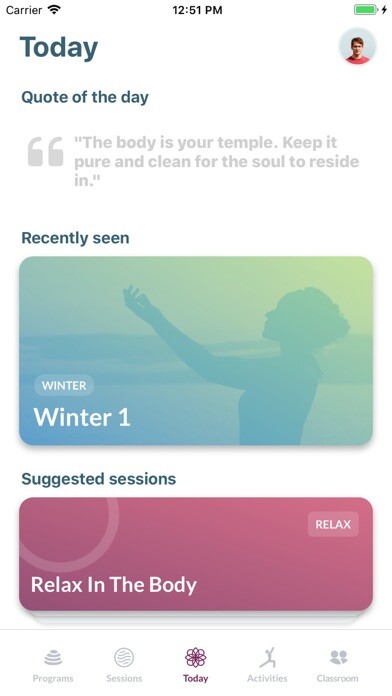 Emulate iPhone app Yuva Yoga: Wellness for Teens using MyAndroid