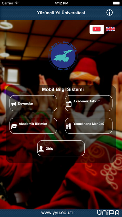 Emulate iPhone app Yüzüncü Y?l Üniversitesi Mobil using MyAndroid Emulate iPhone app Yüzüncü Y?l Üniversitesi Mobil using MyAndroid