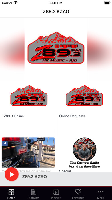 Emulate iPhone app Z89.3 KZAO using MyAndroid