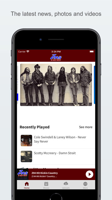 Emulate iPhone app Z94 Hit Kickin Country using MyAndroid