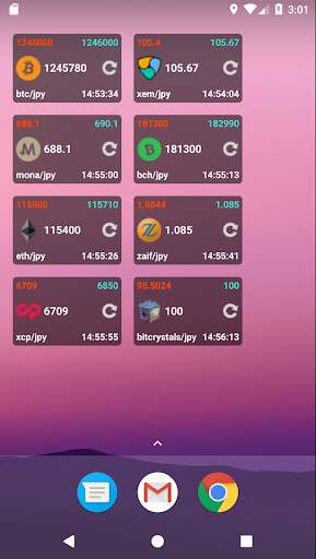 Run android online APK Zaif Checker Widget from MyAndroid or emulate Zaif Checker Widget using MyAndroid