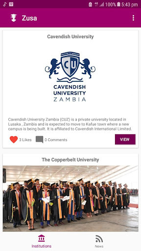 Run android online APK Zambian Universities Study App (ZUSA) from MyAndroid or emulate Zambian Universities Study App (ZUSA) using MyAndroid