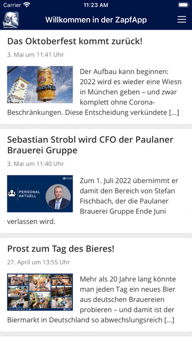Emulate iPhone app ZapfApp Die Paulaner App using MyAndroid
