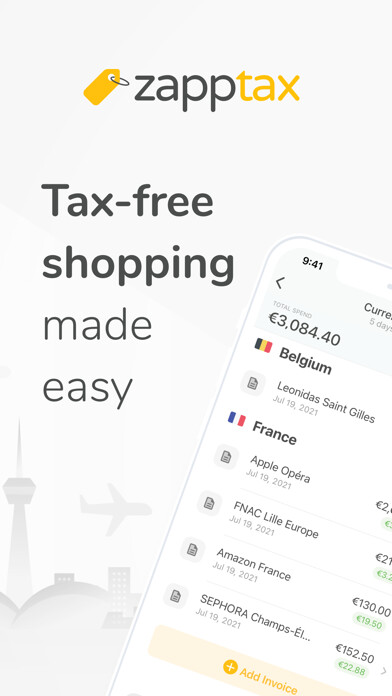 Emulate iPhone app ZappTax — Shop Tax Free using MyAndroid