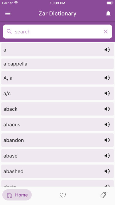 Emulate iPhone app Zar Dictionary using MyAndroid