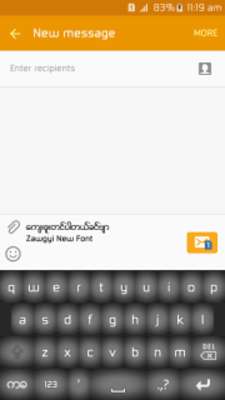 Emulate Android APK Zawgyi New Font